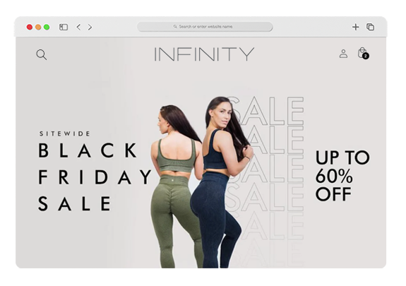Ecommerce Website Services for Infinity Activwear